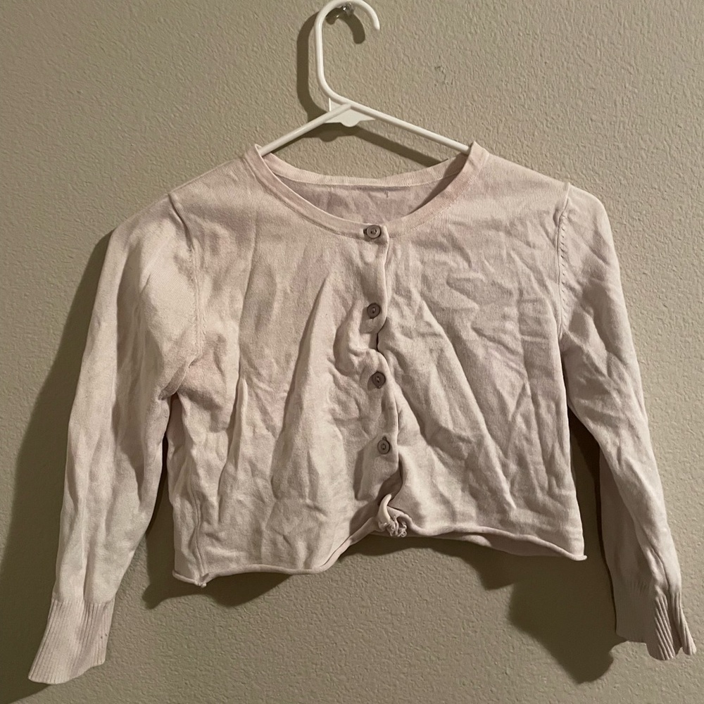 Quarter sleeved button up sweater